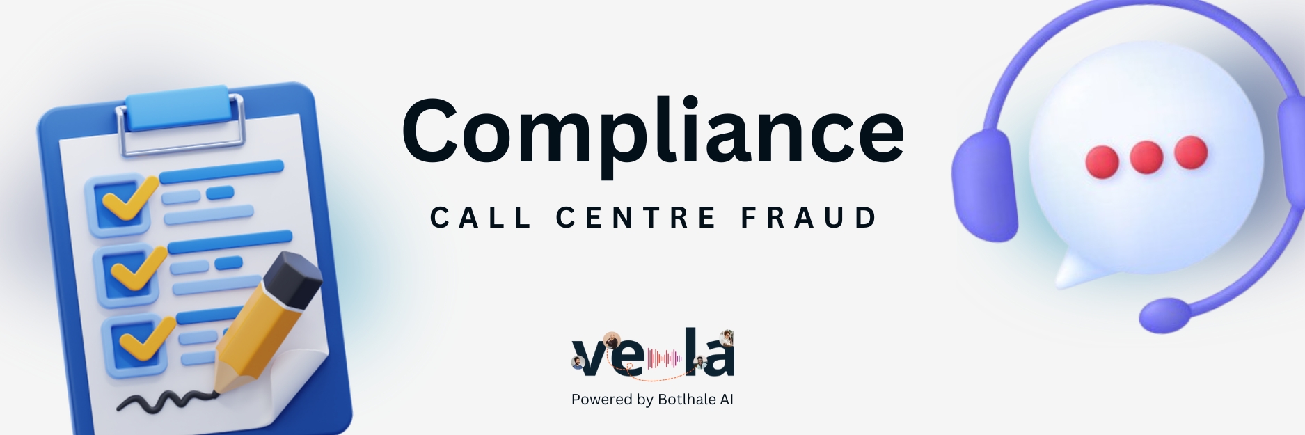 Website graphic emphasizing compliance and fraud prevention in call centres, featuring the text “Compliance – Call Centre Fraud.”